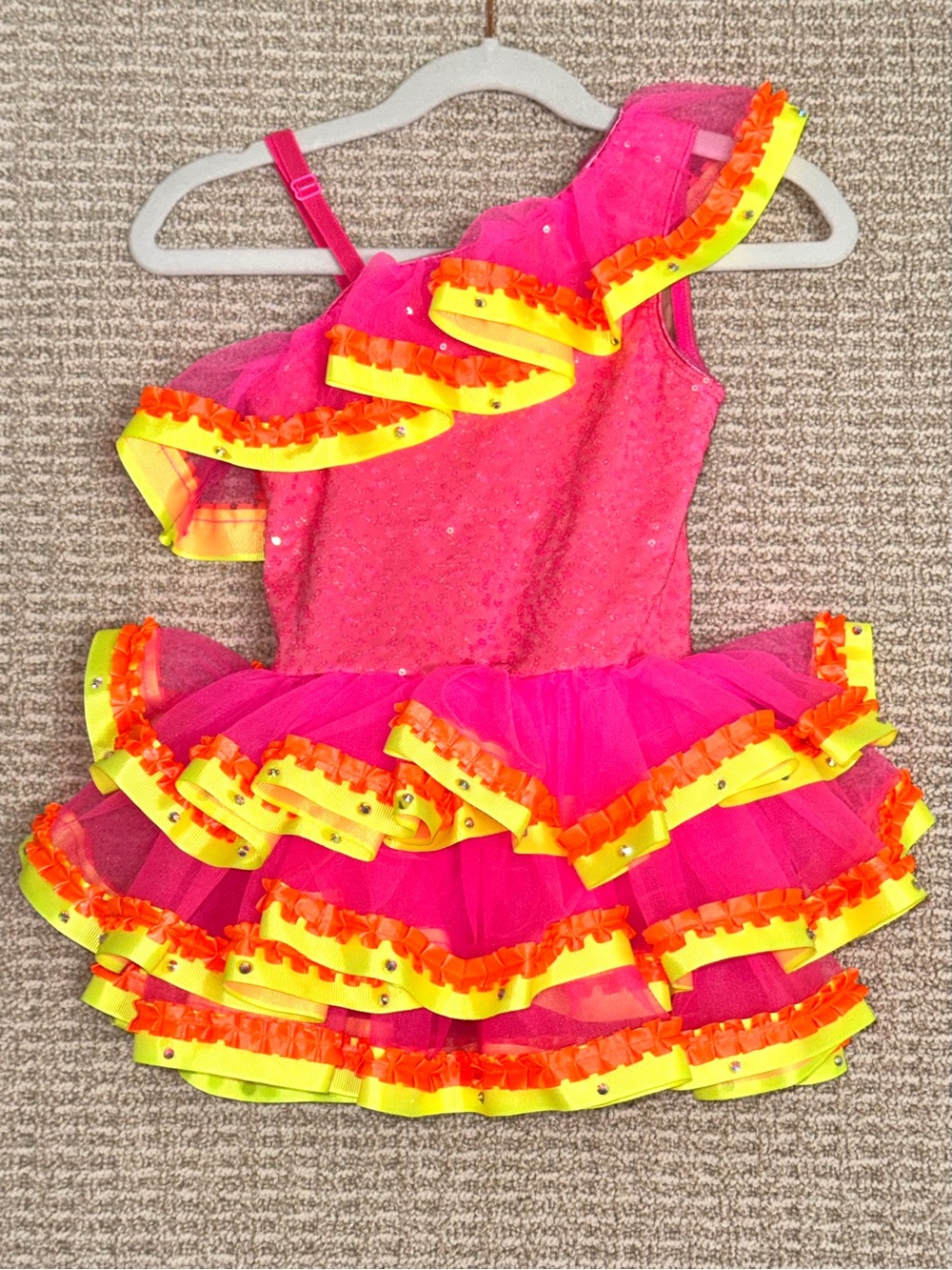 Revolution Dancewear 'Ay Caramba' Kids Sequin Ruffle Dance Costume Style RC17120